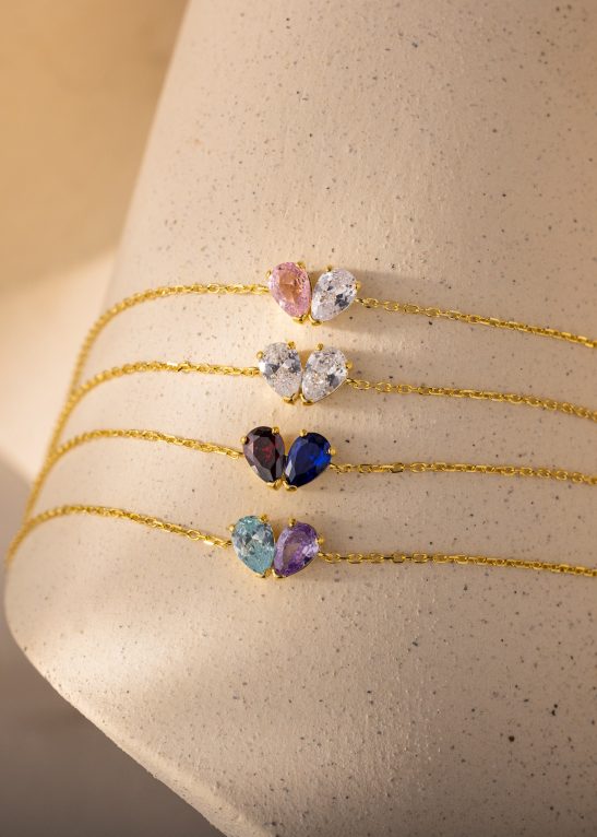 Toi et Moi Teardrop Heart Bracelet