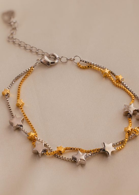 Mixed Metal Star Bracelet