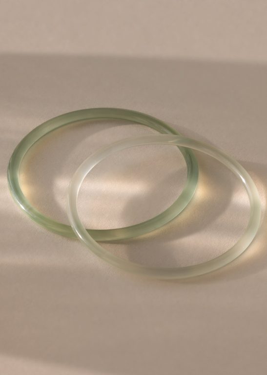Thin Green Jade Bangle Set