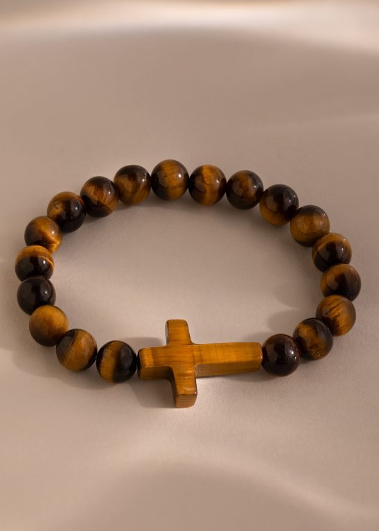 Tiger's Eye Cross Bracelet