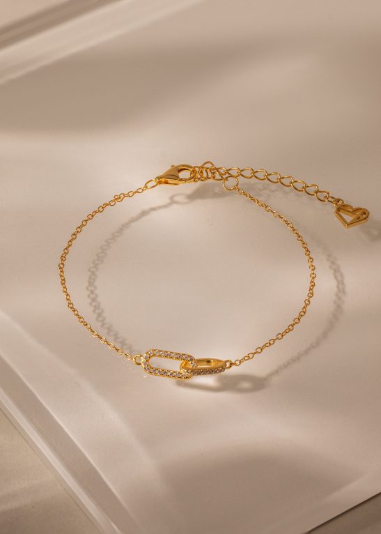 Duo Pave Link Pendant Bracelet
