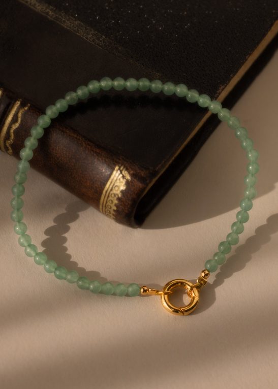 Beaded Jade Charm Bracelet