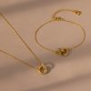 Interlocking Opal Inlay Necklace and Bracelet Set