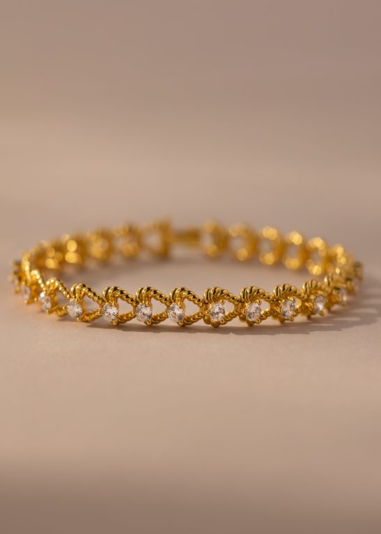 Diamond Heart Rope Bracelet