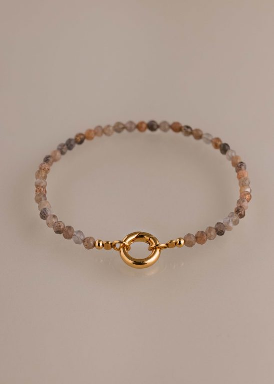 Sunstone Beaded Charm Bracelet