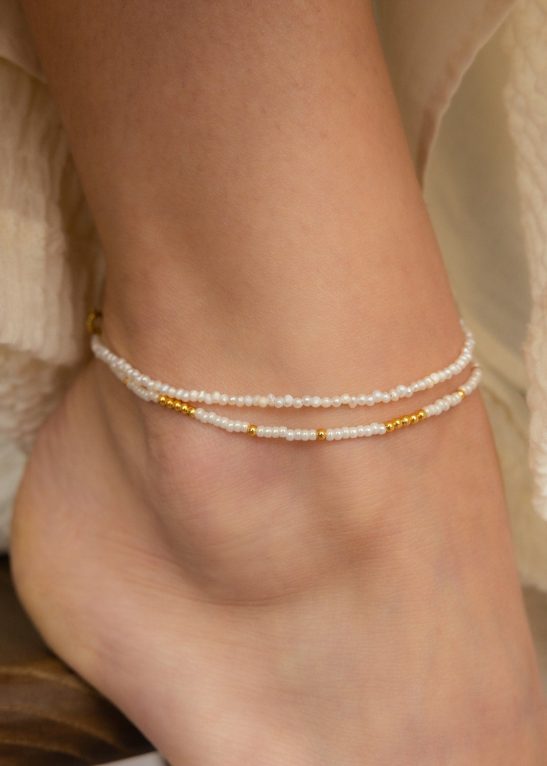 Dainty Pearl Beaded Anklet