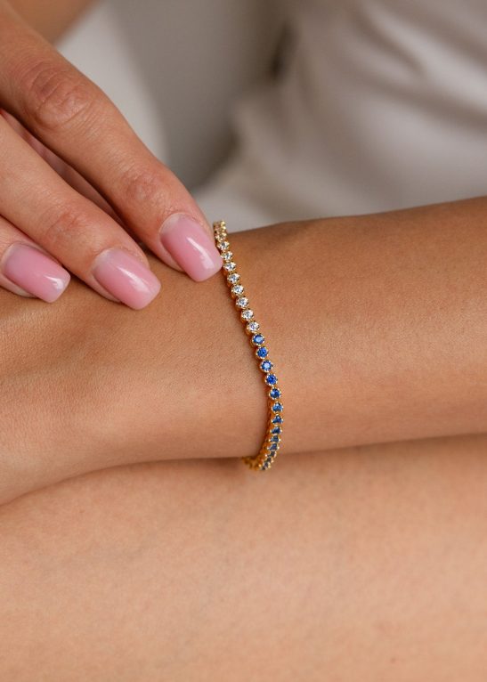 Blue Diamond Tennis Bracelet