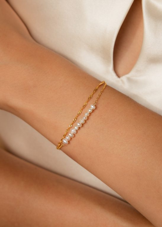 Duo Pearl Twist Bracelet