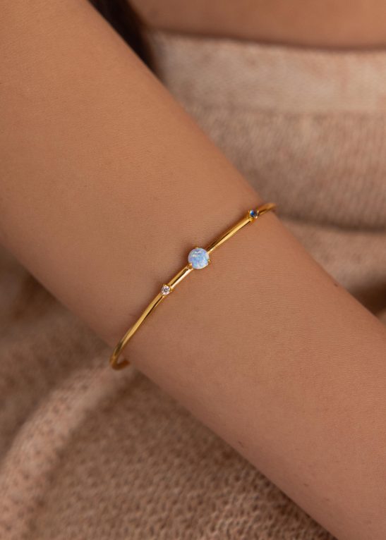 Opal & Diamond Cuff Bracelet