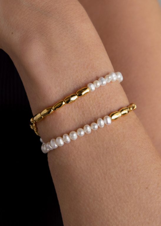 Duo Beaded Pearl Bracelet
