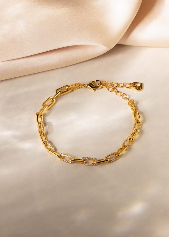 Pave Paperclip Chain Bracelet