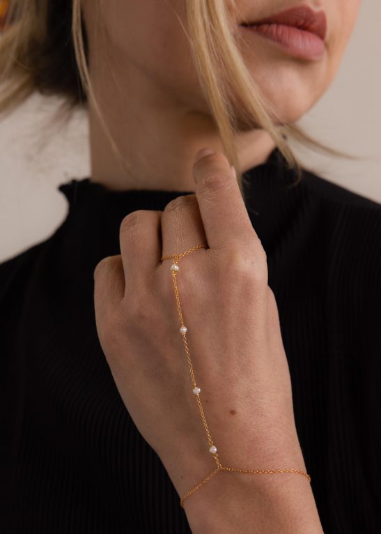 Pearl Hand Chain Bracelet