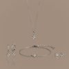 Rounded Flower Jewelry Set in Silver