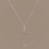 Diamond Cross Necklace & Bracelet Set in Silver
