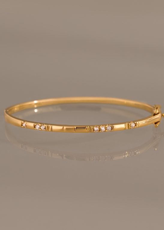 Love Morse Code Diamond Bangle