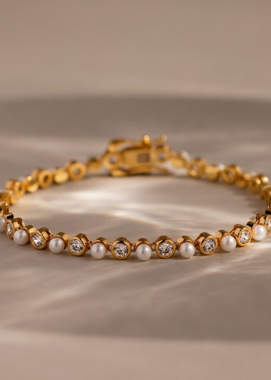 Pearl & Diamond Tennis Bracelet