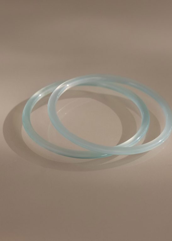 Thin Blue Jade Bangle Set
