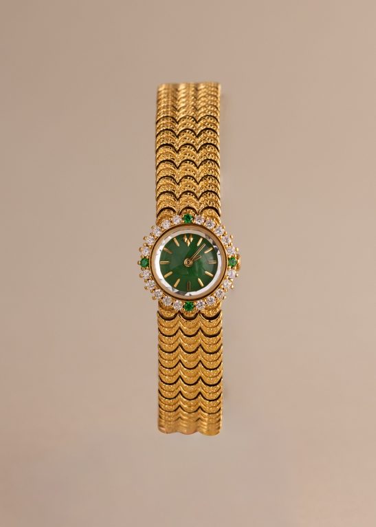 Emerald Scalloped Timepiece
