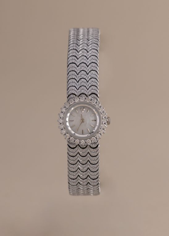 Pave Scalloped Timepiece